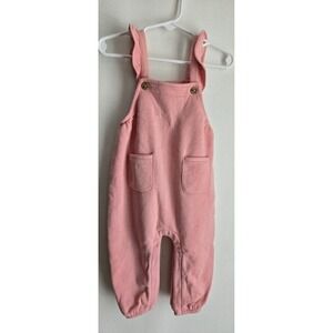 Old Navy Soft Pink Fleece Overalls Corduroy Jumpsuit Size 12-18 months‎